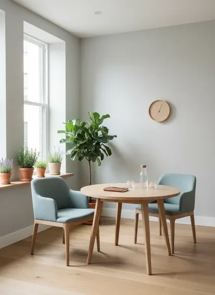 Functional medicine consultation space with natural lighting